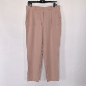 Frank + Oak Pink High Waisted Tencel Pleated Pants